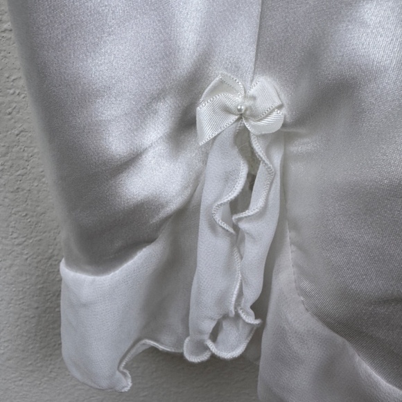 LINEA DONATELLA Chemise White Beaded Nightgown Wedding Romantic / Size Medium - Picture 3 of 12